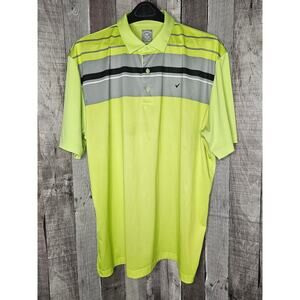 Callaway Men’s XL Golf Polo Shirt Opti-Dri Golf Short Sleeve Hi-Vis Green Stripe